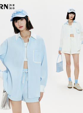 RARN/热爱如你 肌理感衬衫+短裤套装RA24SS058