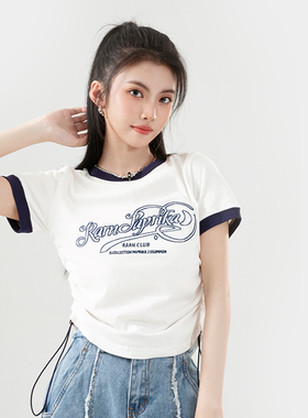 RARN/热爱如你撞色抽褶短袖RA23SS106