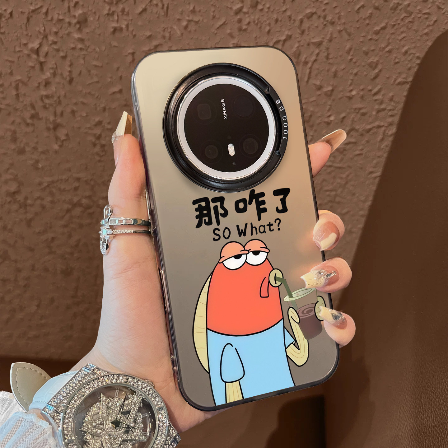 适用于华为mate80promax手机壳橙丑鱼那咋了支架60简约50e系列彩银40+套新品30epro防摔男女保护套70air