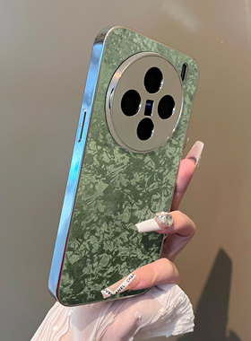 适用于vivox300pro手机壳支架小羊皮光影绿白x60/70/80外200mini全包防摔新款男女90s/x100套x200ultra