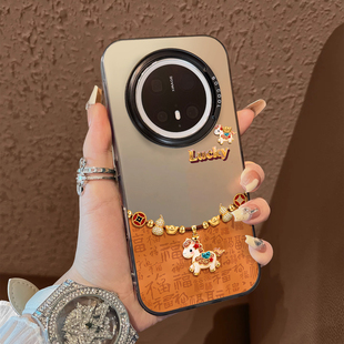 适用于华为mate80promax手机壳福快乐马年支架60简约50e系列彩银40+套新品30epro防摔男女款保护套mate70air