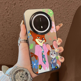 30epro防摔男女款 套新品 保护套60pro十 尼克朱迪支架50e彩银40 适用于华为mate70pro手机壳疯狂动物城粉西装