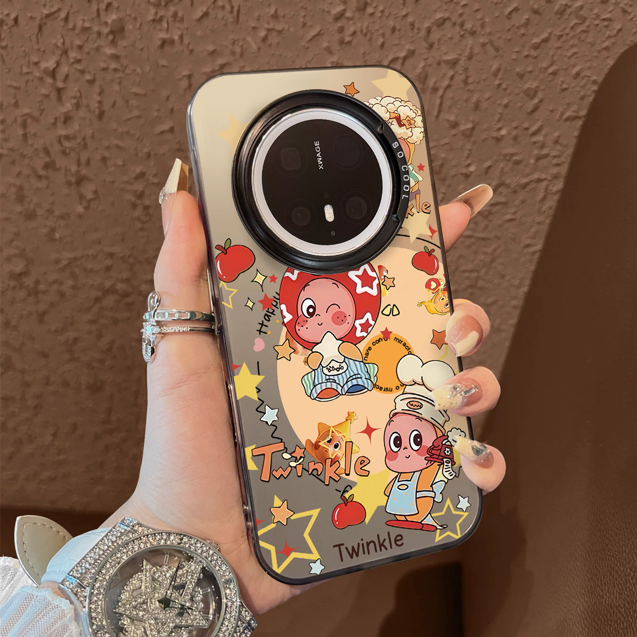 适用于华为mate80promax手机壳圆盘抱星星人支架60简约50e系列彩银40+套新品30epro防摔男女款保护套70air,3C数码配件,手机保护套/壳,淘宝优惠券,粉丝福利购,淘宝优惠卷