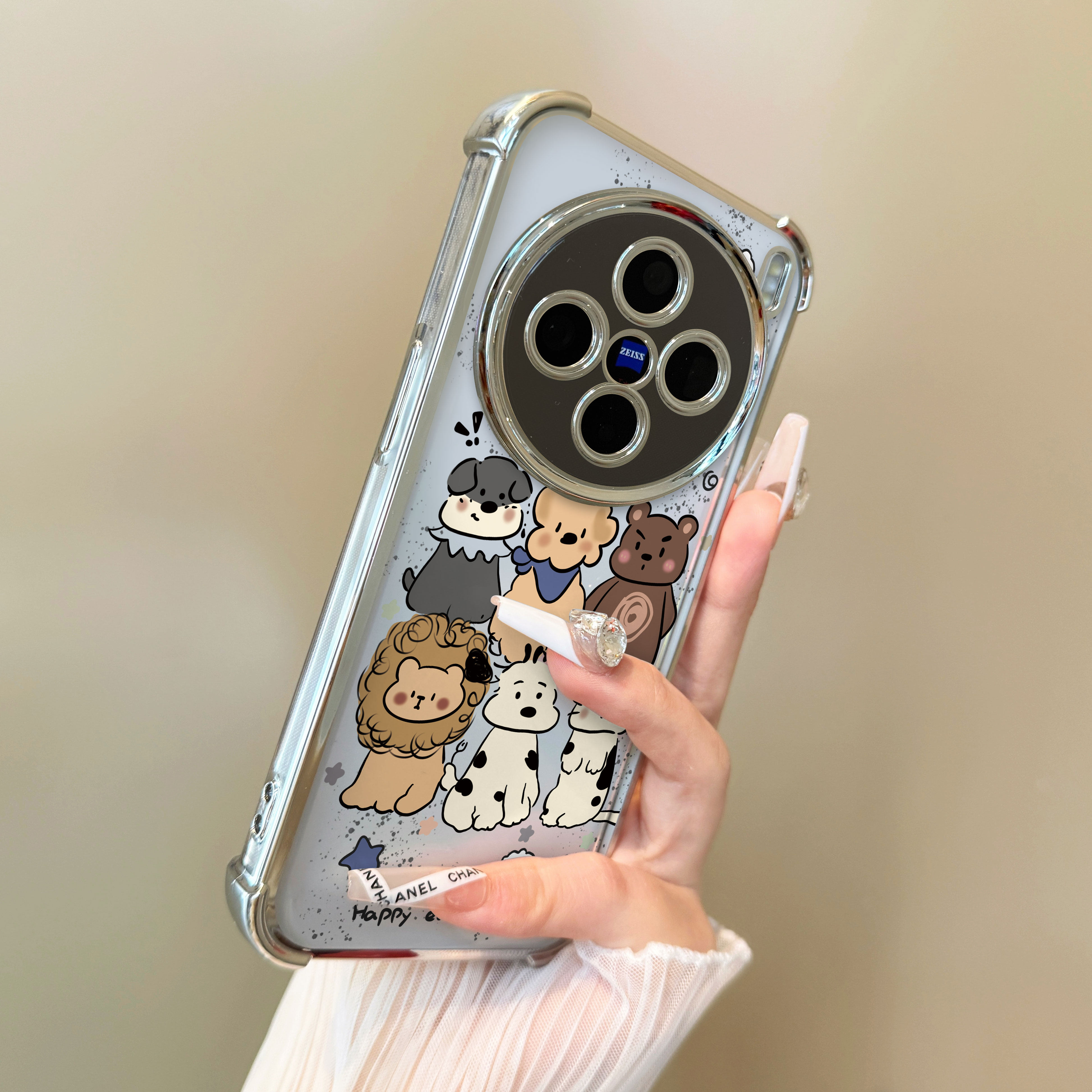 适用于vivox200promini手机壳六只狮子狗四角防摔支架x100ultra新品x80男女款x90全包70简约60保护套x100