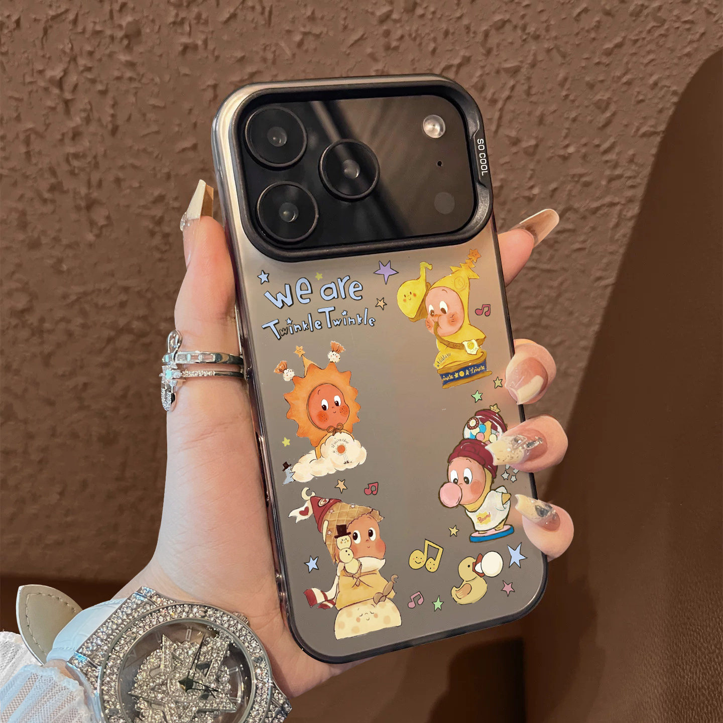 适用于苹果17promax手机壳环绕音乐星星人16e支架高级感15/13彩银12套新品xr防摔xs男女款air保护套iPhone14