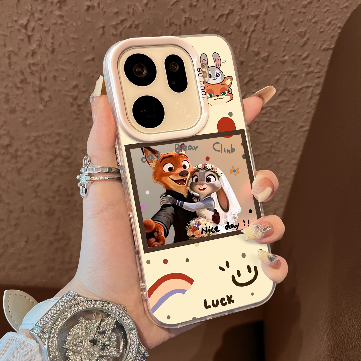 适用于OPPOFindx9pro手机壳婚纱照尼克朱迪支架彩银新品x7ultra至尊版男女款全包x6/x5防摔保护套简约findx8