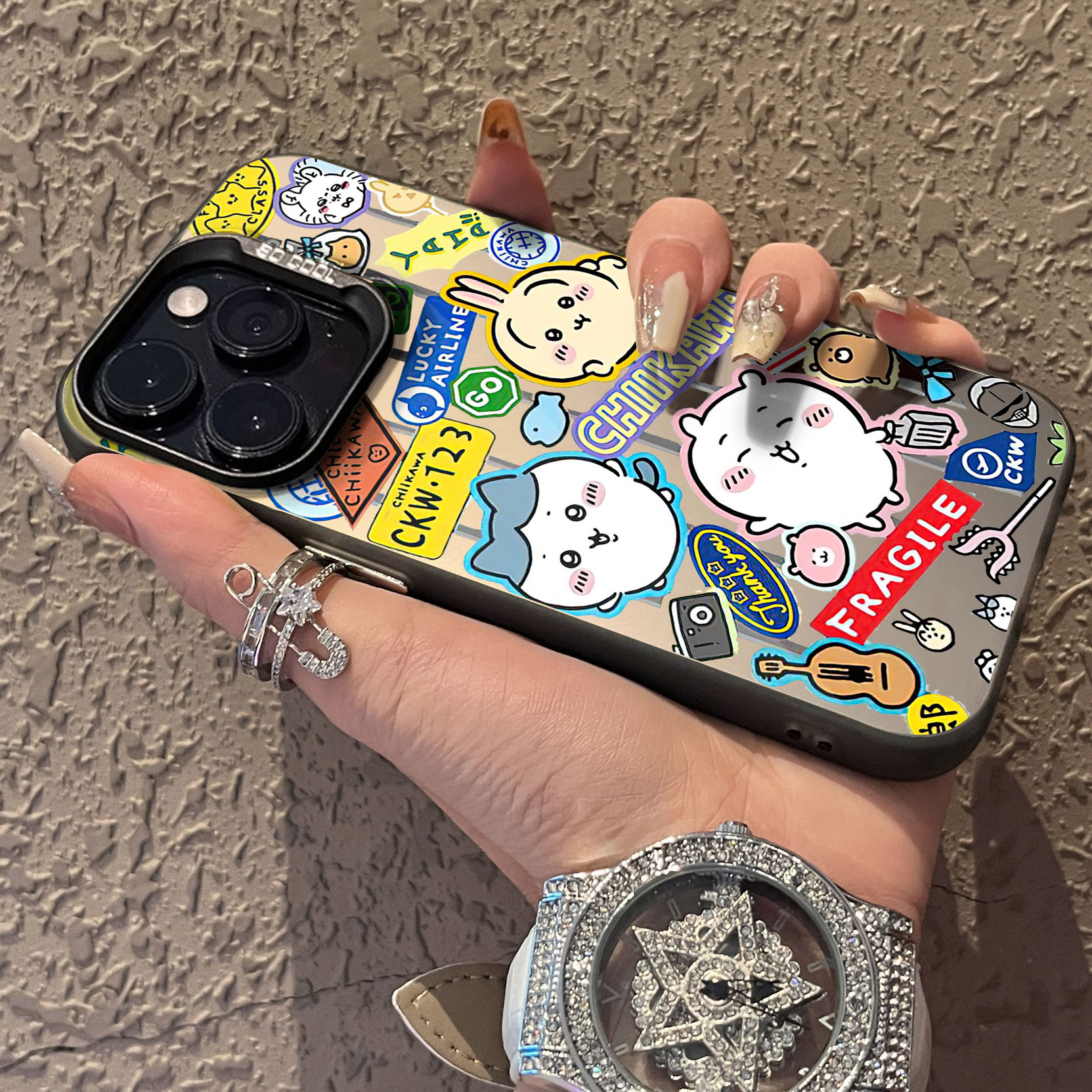 适用于苹果16promax手机壳小鱼干猫16e支架高级感15苹果13彩银12套新品xr防摔xs男女款保护套iPhone14