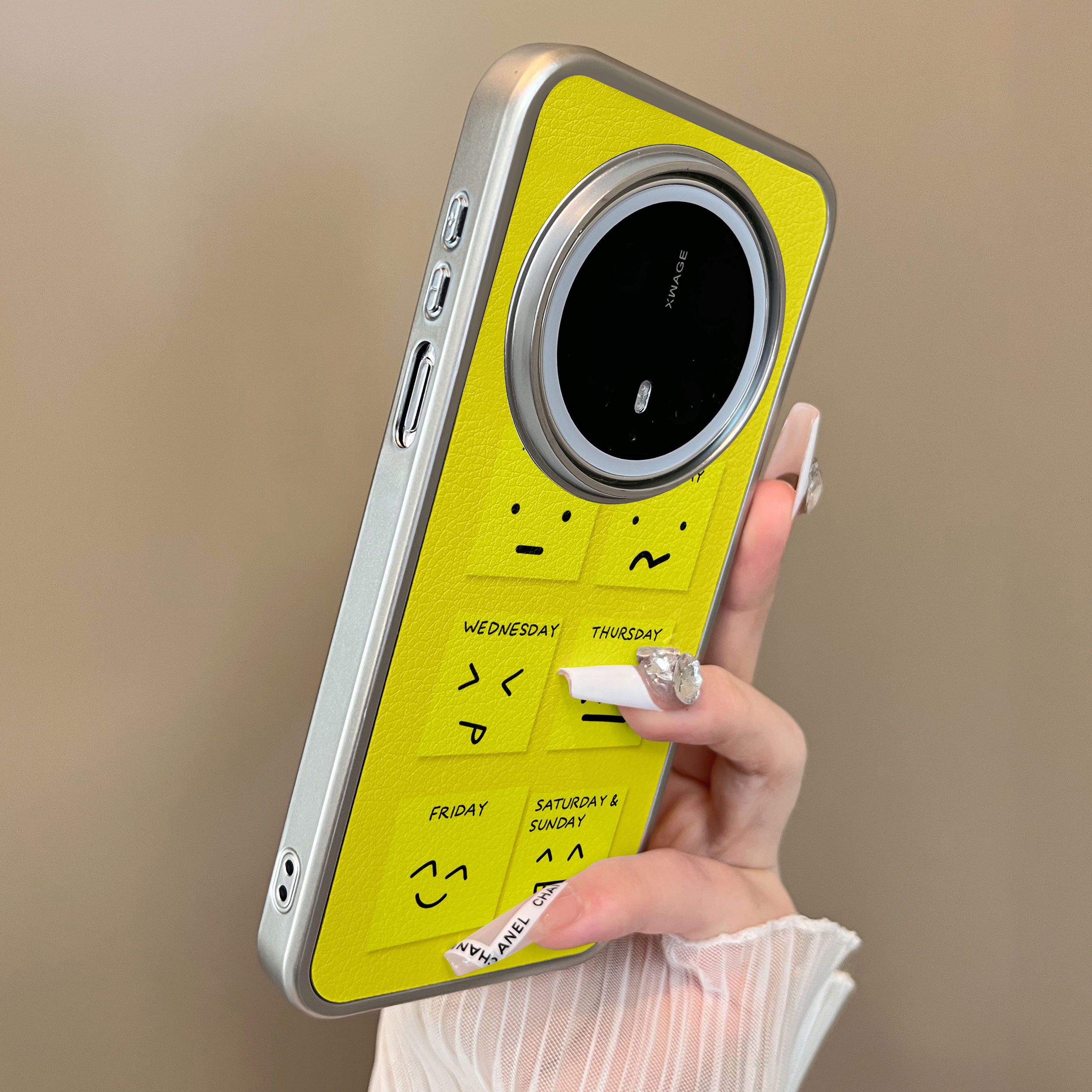 适用于华为mate70proplus手机壳微笑难过表情包二合一小羊皮60pro十支架简约新款50e套防摔男女生mate60pro+