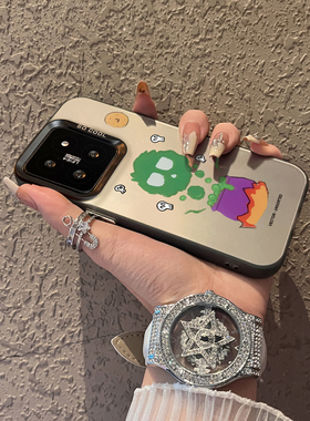 适用于小米14ultra手机壳绿色煮汤简约彩银10s高级感12spro外防摔11pro新品男女生款13至尊版12x保护套mi14