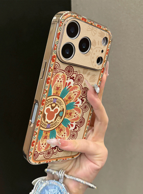 适用于苹果17promax手机壳JD鼠头花纹16e大视窗iphone12/13套全包17air支架15新款防摔男女外14plus