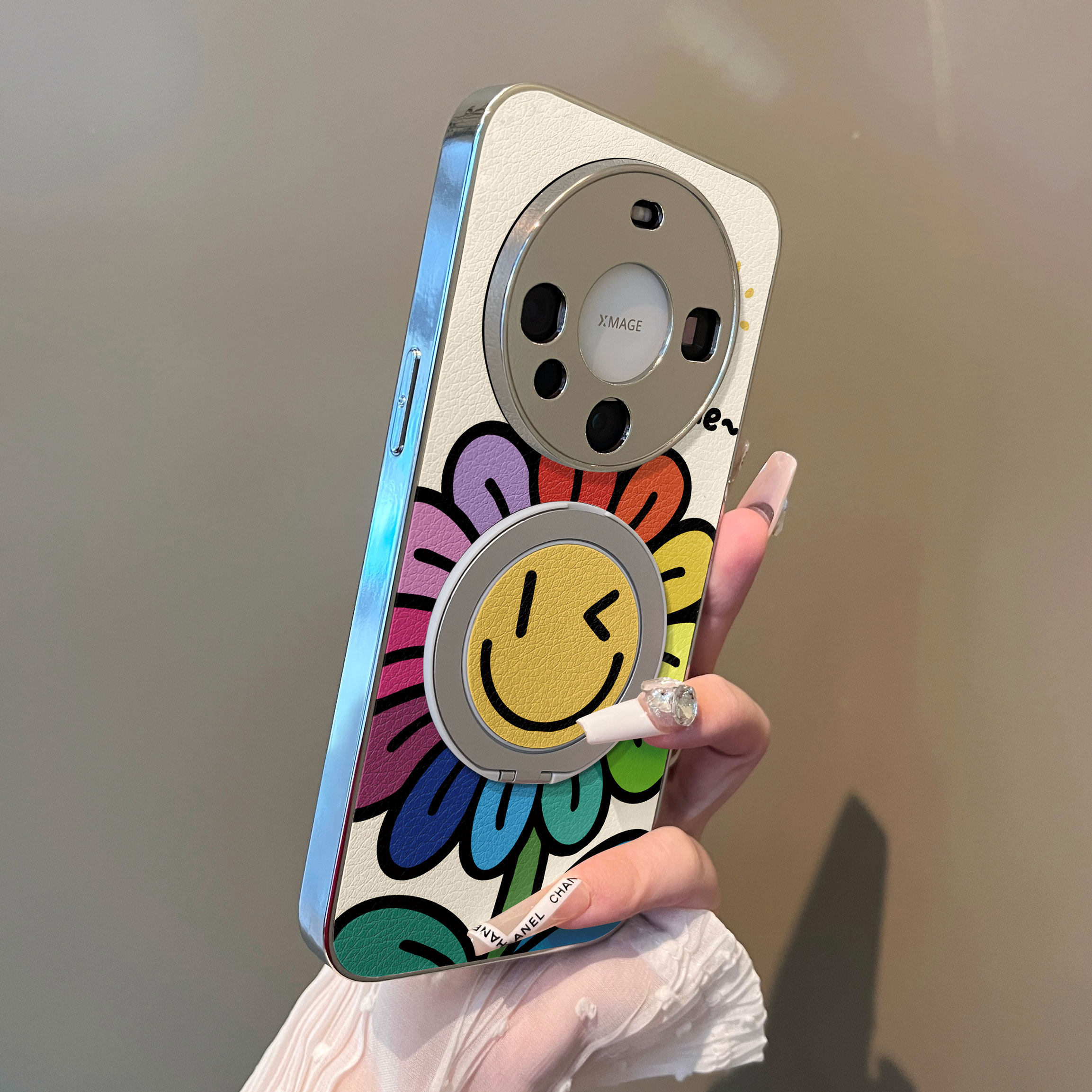 360旋转支架适用于华为mate70Pro+手机壳七色向日葵小羊皮Mate30/40e外全包防摔mate50pro套曲屏60十