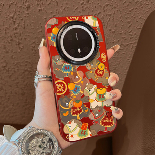 保护套70air 30epro防摔男女款 适用于华为mate80promax手机壳满屏祝福马年支架60简约50系列红色彩银40 套新品