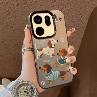 全包x6 男女款 x5防摔保护套简约findx8 x7ultra至尊版 适用于OPPOFindx9pro手机壳蓝白上衣白棕狗支架彩银新品