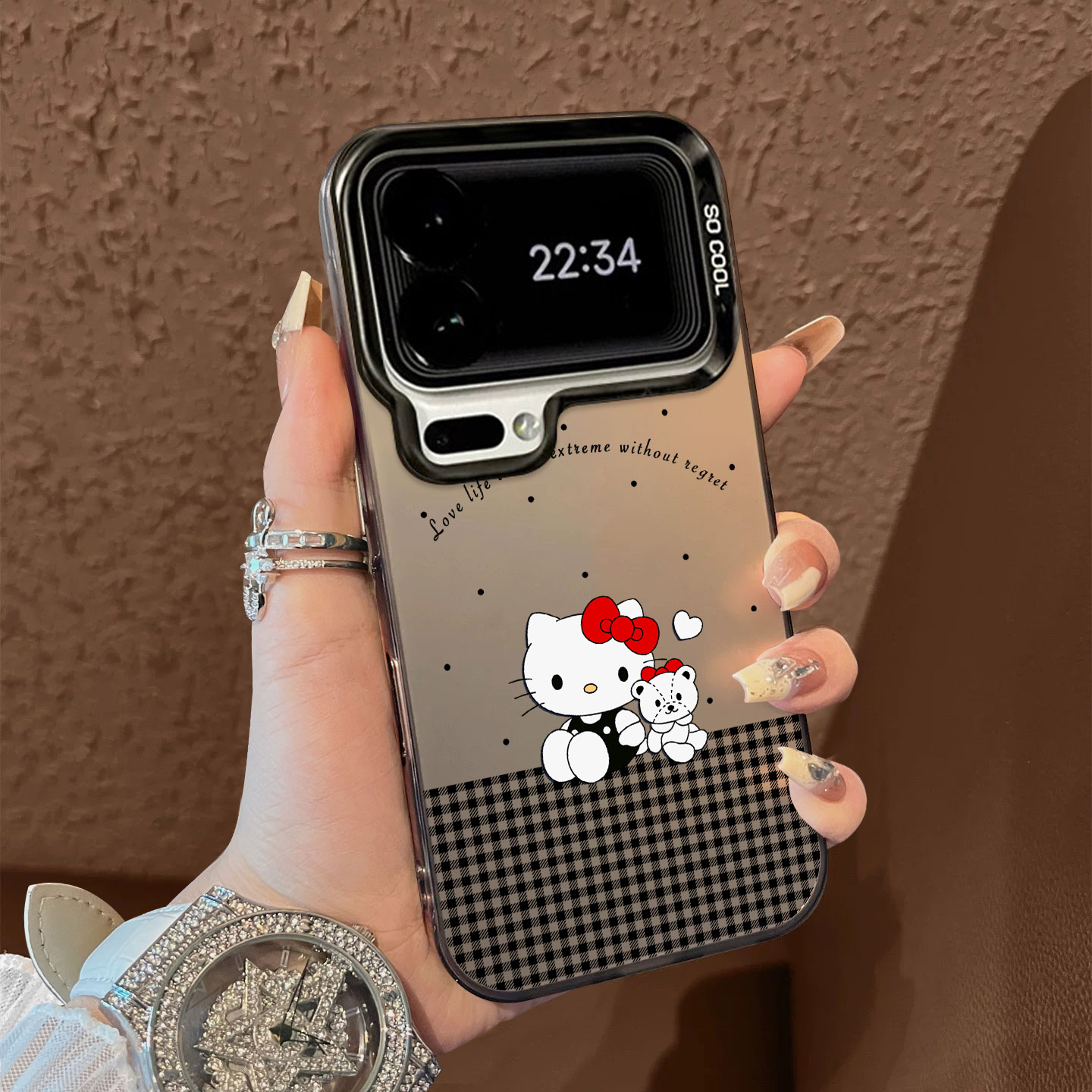 适用于小米17promax手机壳简约黑格猫和熊彩银高级感12spro外全包11个性创意新款男女13pro套14/15ultra至尊