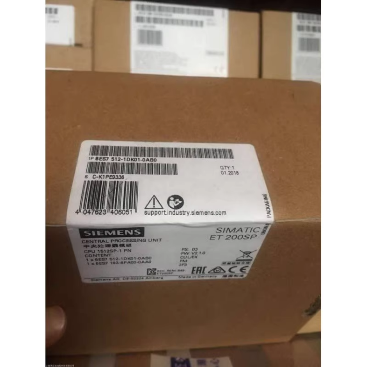 西门子6ES7512-1DK01-0AB0 S7-1500CPU模块CPU1512SP-1全新原装