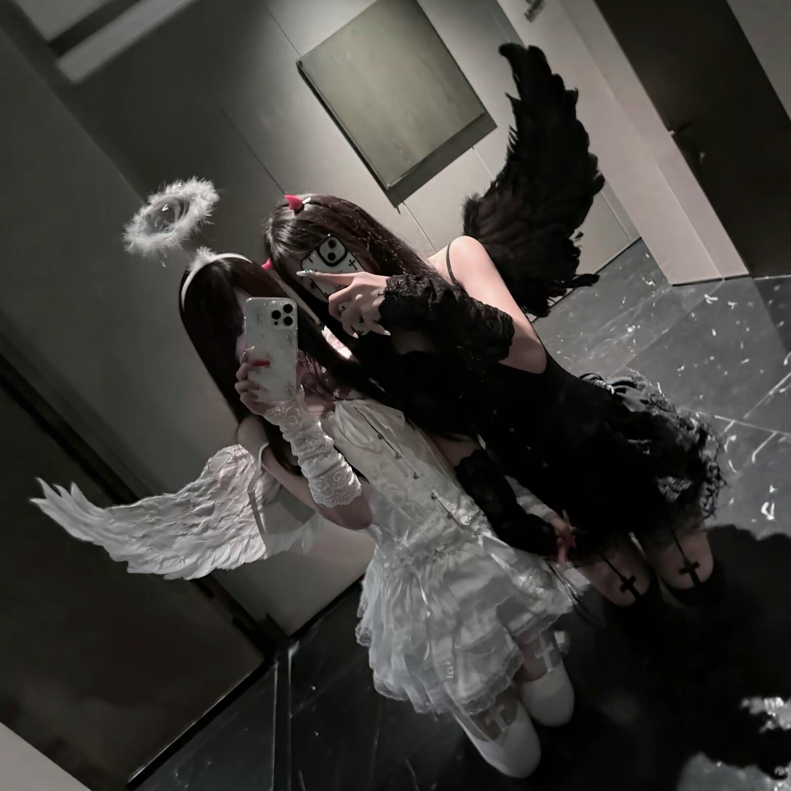天使恶魔衣服套装哥特风古早拍摄创意cos服装闺蜜双子星拍照道具
