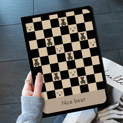 暴力熊棋盘格iPad保护套防摔软壳