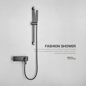 沐浴明装 杜拉莱恩冷热简易淋浴花洒套装 无顶喷挂墙式 淋雨沐浴