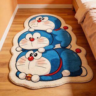 哆啦a梦仿羊绒地毯儿童床边床尾毯卡通可爱客厅阳台衣帽间可定制