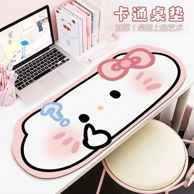 卡通桌垫电脑桌大脸kt猫猫键盘垫硅藻泥鼠标垫学习桌防滑耐脏垫子