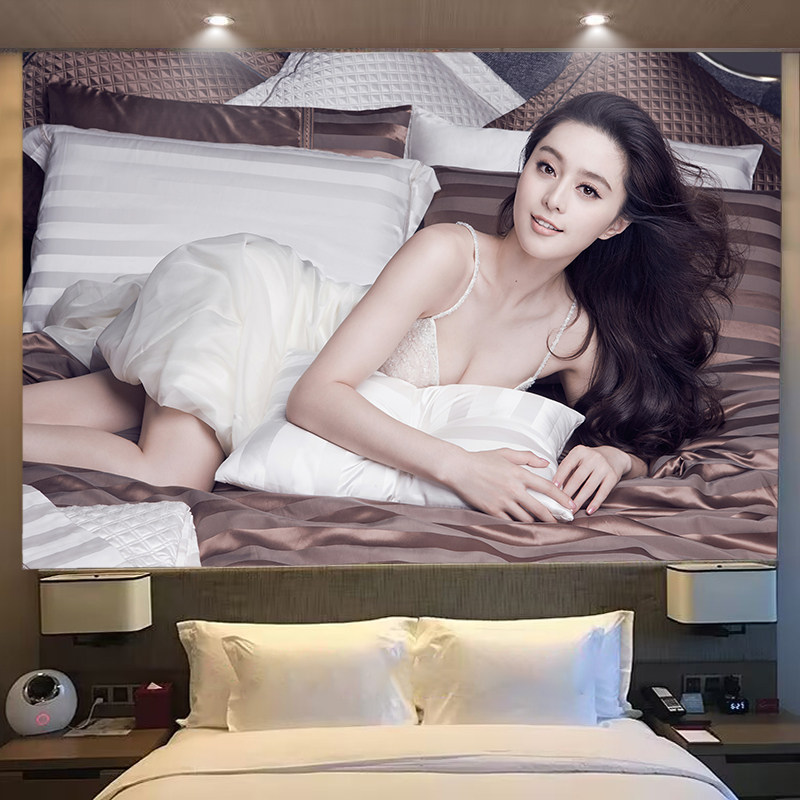 KTV酒吧性感美女大幅自粘贴画墙纸民宿背景墙装饰画海报壁纸墙布
