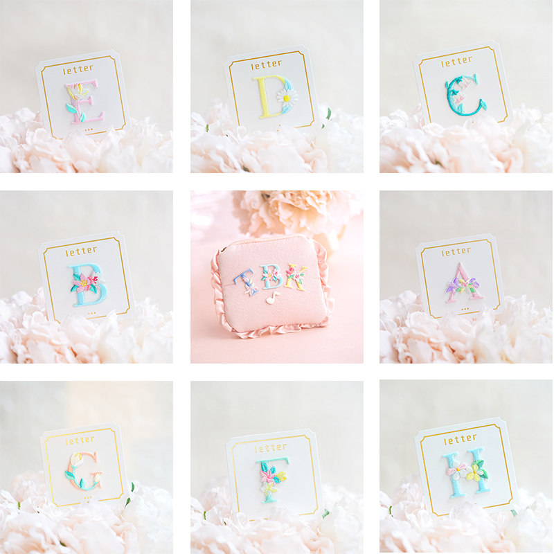 26个英文字母标志衣服补丁贴布贴刺绣花幼儿园儿童卡通刺绣装饰贴