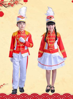新款幼儿园鼓号服装鼓乐队服中小学生乐队服升旗手服旗手服鼓号服