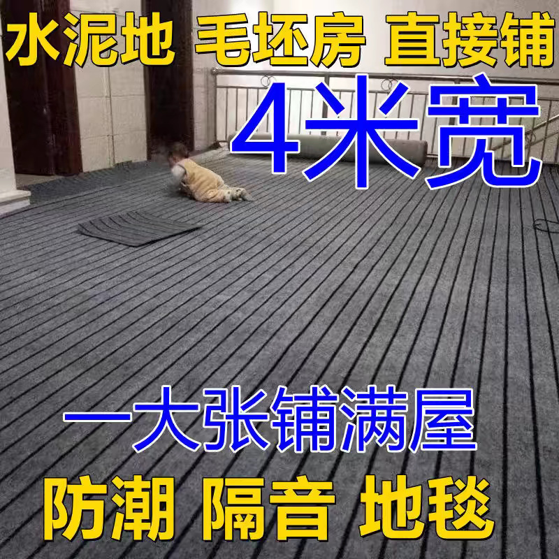 防滑防摔地垫4米宽会议毛坯现代拍照办公室房桌球室ins风灰色