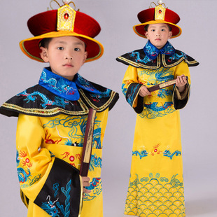儿童古装男唐朝太子汉朝皇帝皇上表演服装龙袍汉服陛下大演出服
