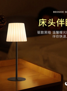 床头小台灯led氛围pe充电台灯创意卧室床头感小台灯工厂定制