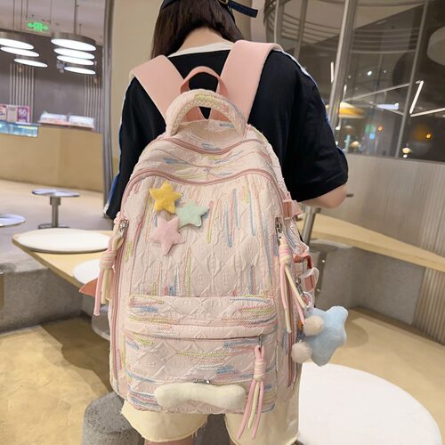 高颜值女ins风初高中学生书包小清晰大学生双肩包小众感背包