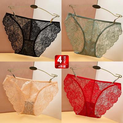 维多利亚蕾丝无痕纯棉裆女内裤