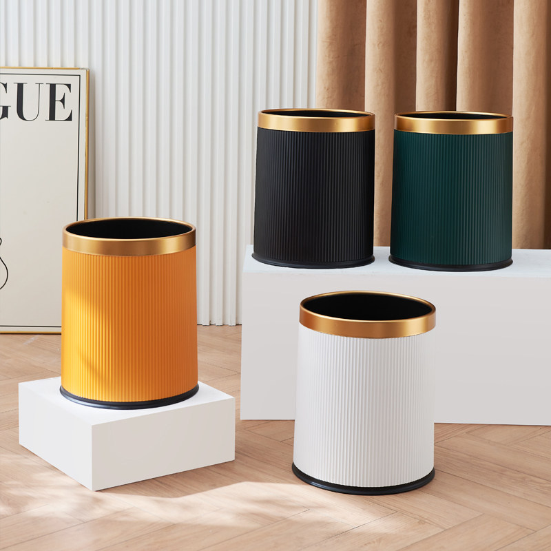 家用圆形双层垃圾桶北欧风隐藏垃圾袋简约卧室客厅垃圾废纸篓