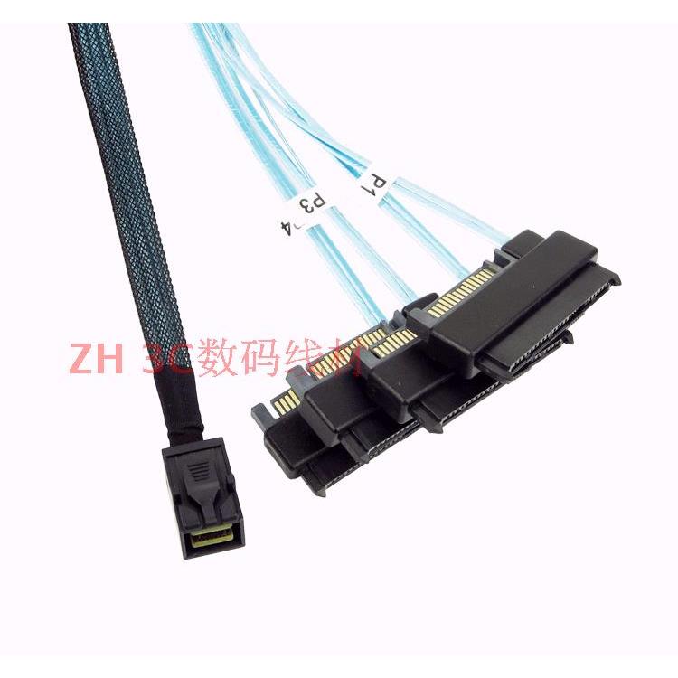 全新HD1拖4Mini SAS线SFF8643转4SAS硬盘29P 8482服务器12G数据线