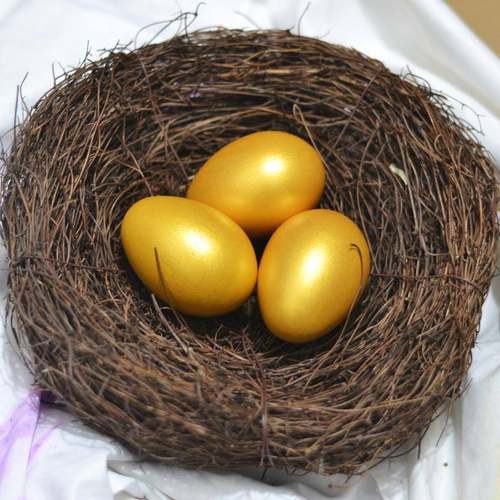 复活节金蛋木制仿真鸡蛋儿鸟蛋童过家家彩绘模型玩具田园布景装饰