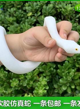 白色黑色彷真蛇小青小白软胶蛇白娘子白蛇传说演出道具玩具蛇假蛇