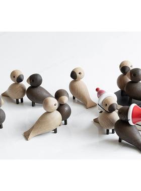 复核 丹麦 Kay Bojesen 双思小鸟一对 木质摆件玩具 木制摆设