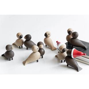 丹麦 木质摆件玩具 Kay 双思小鸟一对 木制摆设 Bojesen 复核