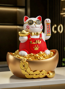 招财猫摆件自动招手摇手发财猫店铺收银台收钱装饰品新店开业礼物
