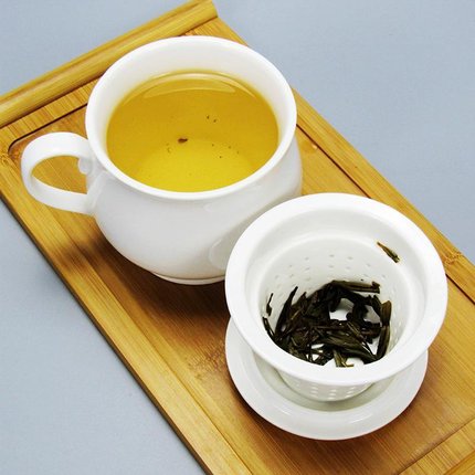 陶瓷茶杯带盖带过滤泡茶杯办公室大容量茶水分离马克杯同心杯白瓷