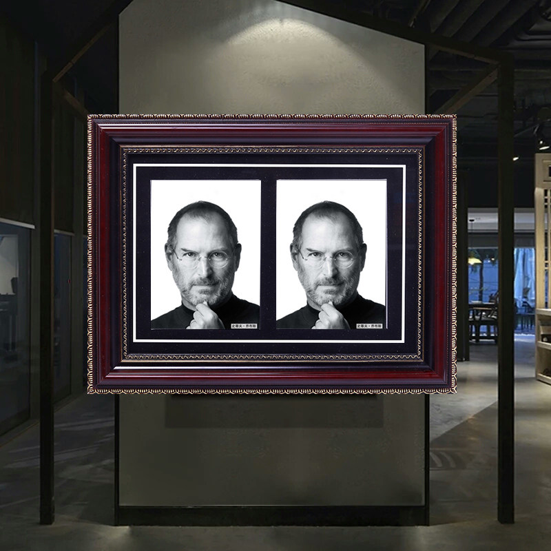 双人遗像框带卡纸遗像制作12寸遗照冲洗实木遗像相框