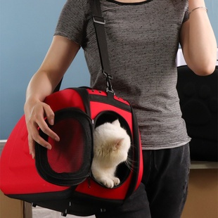 猫包宠物外出包猫笼子便携舱包单肩狗狗背包装 猫咪外带书包太空D