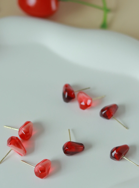 甜橙 |酸酸甜甜~可爱水果石榴粒耳钉925银甜美少女心红色显白耳环