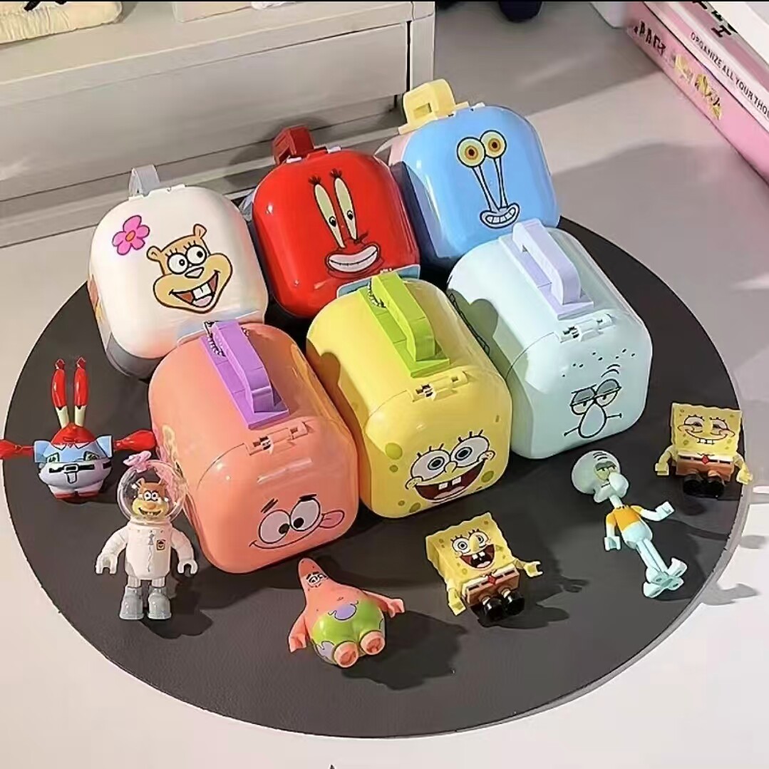 Areax砖区海绵宝宝蟹老板联名比奇堡美食儿童乐趣高玩具拼装积木