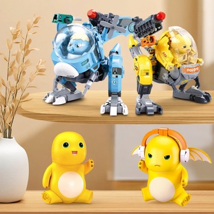 奶龙大战暴暴龙乐趣高积木公仔会说话的奶龙手办儿童益智玩具礼物