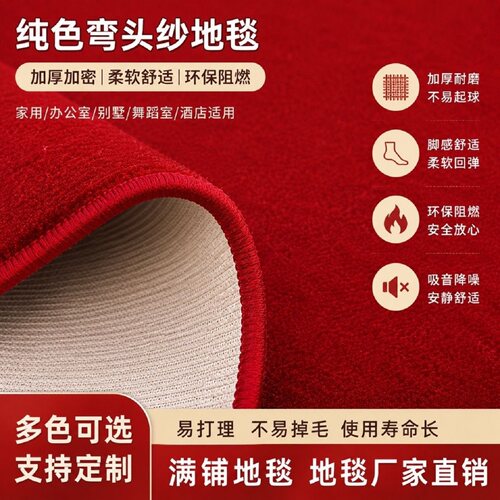 弯头纱地毯舞台展厅会议室直播间拍照地毯美容院大面积满铺商用