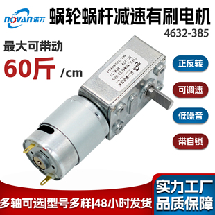 4632-385微型蜗轮蜗杆直流减速电机12V24V带自锁小型减速电机