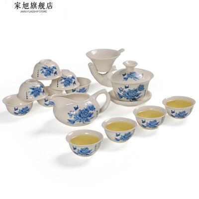 茶具泡茶专用套装陶瓷家用功14373夫整套白瓷冰裂茶杯茶壶茶道茶
