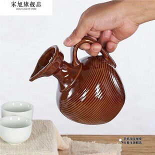 t耐高温辣椒油罐带盖陶瓷家用油坛土陶油壶装猪油罐子土罐盐罐密