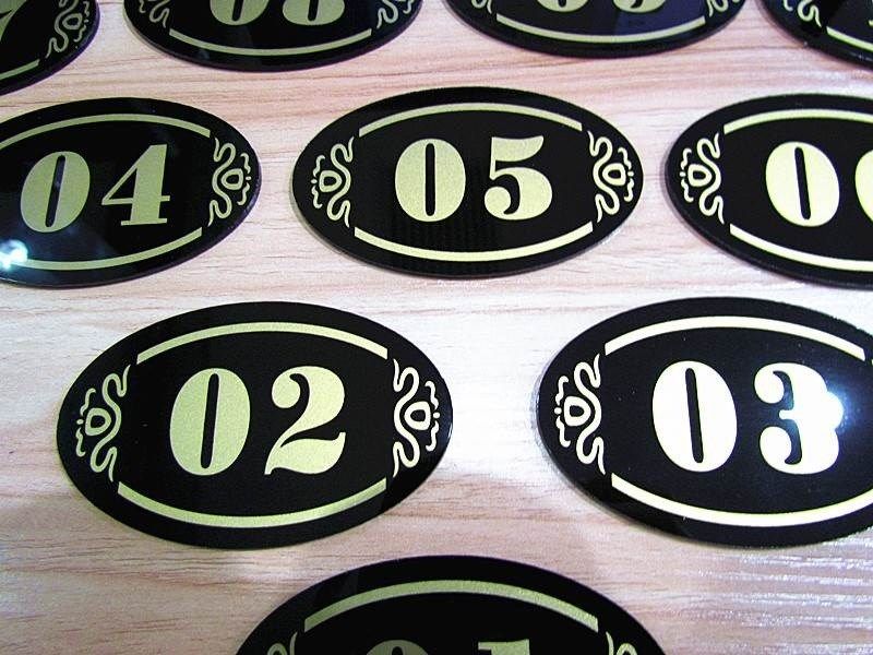 圆形标签数字号字纸桑拿贴纸防水餐桌牌号牌桌牌纸大字号大